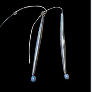 Hand Crafted One of a kind Artist silver smith sterling and pearl earrings